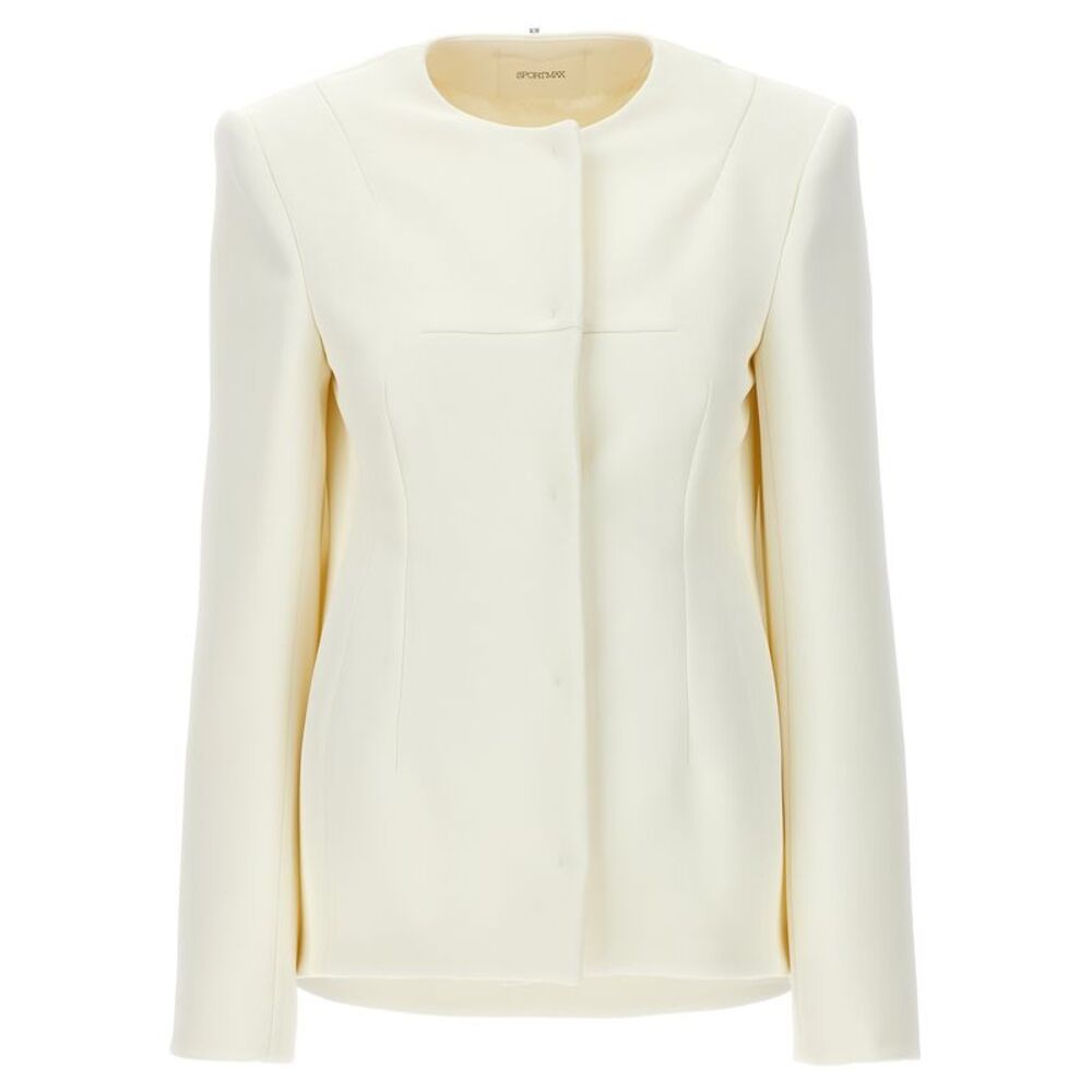 Sportmax White Polyester Full-Length Women's Jacket